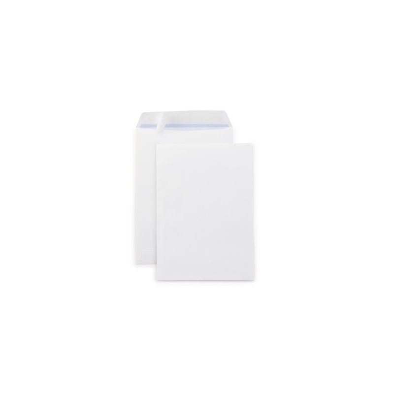 Pochette blanche à fermeture adhésive RAJA sans fenêtre B5 - 176 x 250 mm - Paquet de 250