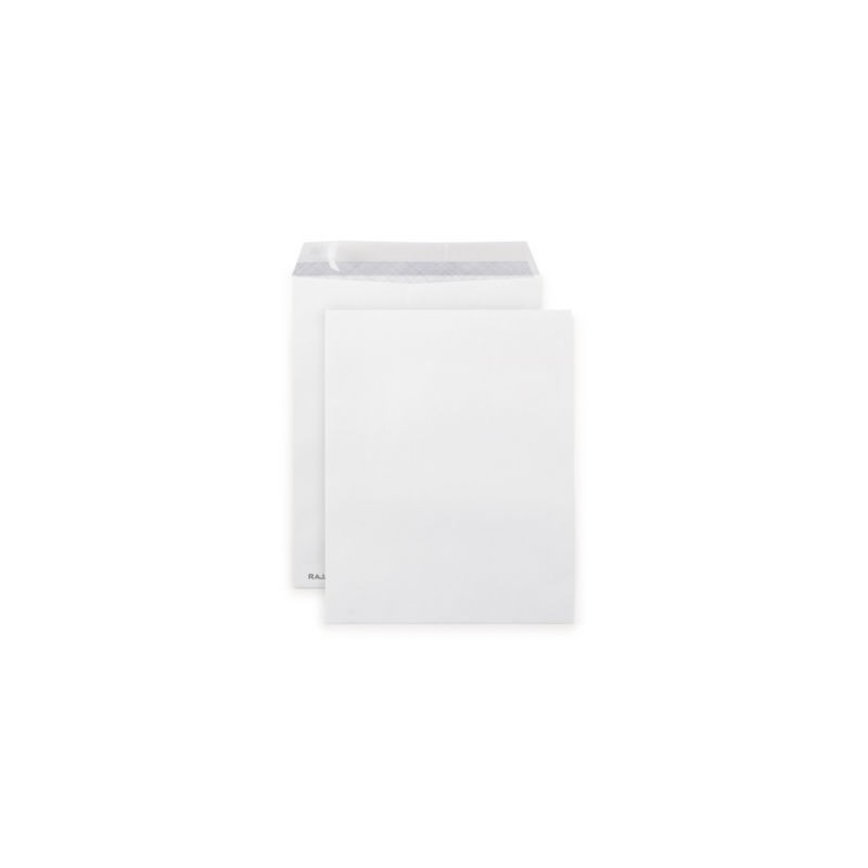 Pochette blanche à fermeture adhésive RAJA sans fenêtre 24 - 260 x 330 mm - Paquet de 250