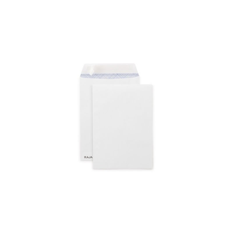 Pochette blanche recyclée à fermeture adhésive RAJA sans fenêtre C5 - 162 x 229 mm - Paquet de 250