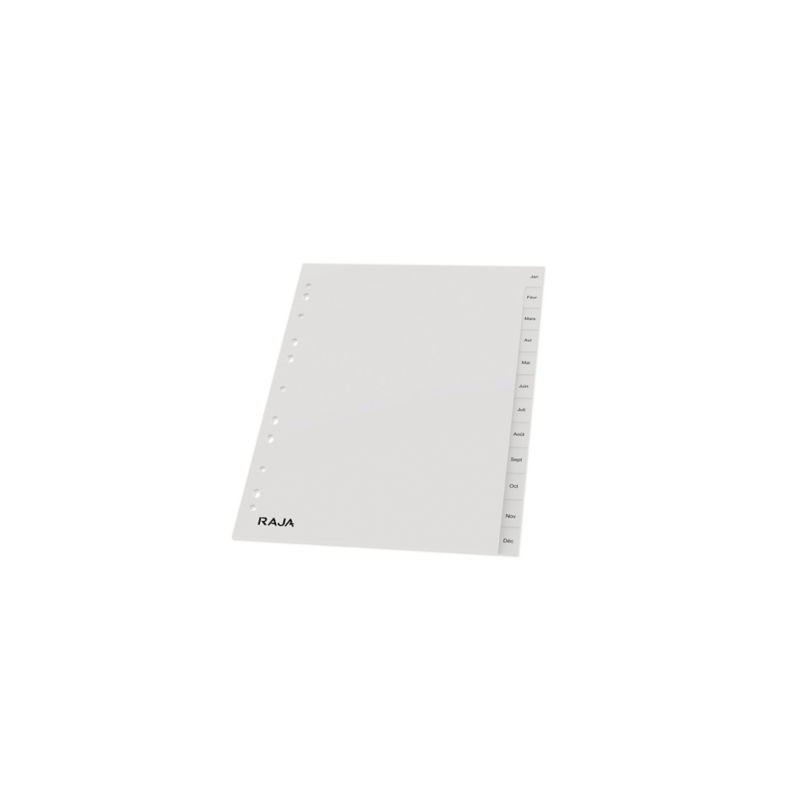 Intercalaire spécifique RAJA mensuel 12 touches - Lot de 2
