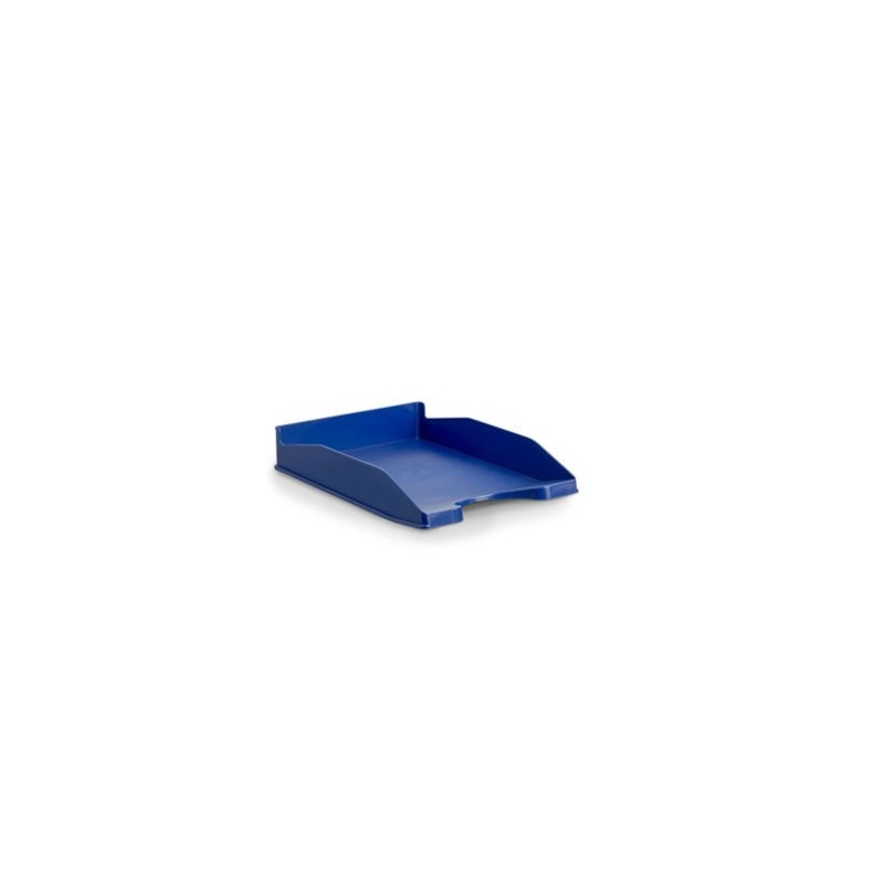 Corbeille à courrier recyclée opaque RAJA bleu - Lot de 6