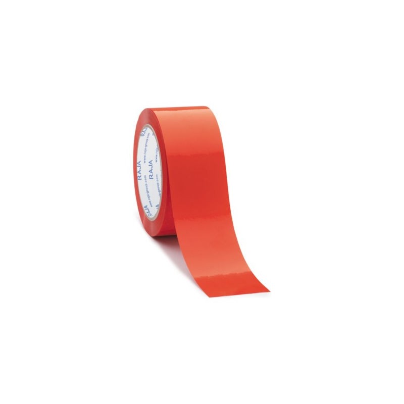 Ruban adhésif couleur rouge PVC RAJA Résistant, 37 microns 50 mm x 66 m - Lot de 6