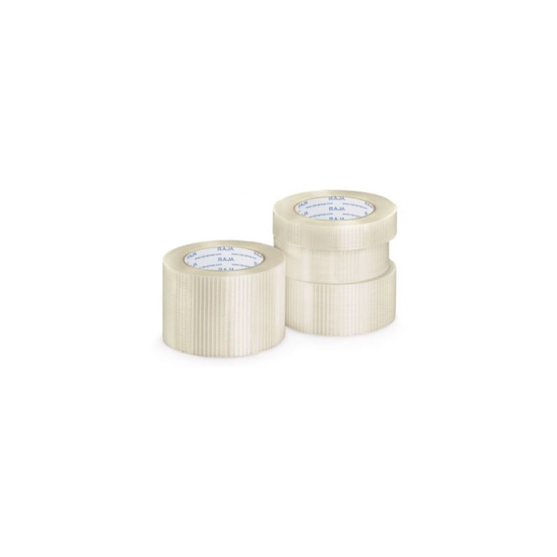 Ruban adhésif armé chaîne et trame, 140 microns RAJA 38 mm x 50 m - Lot de 24