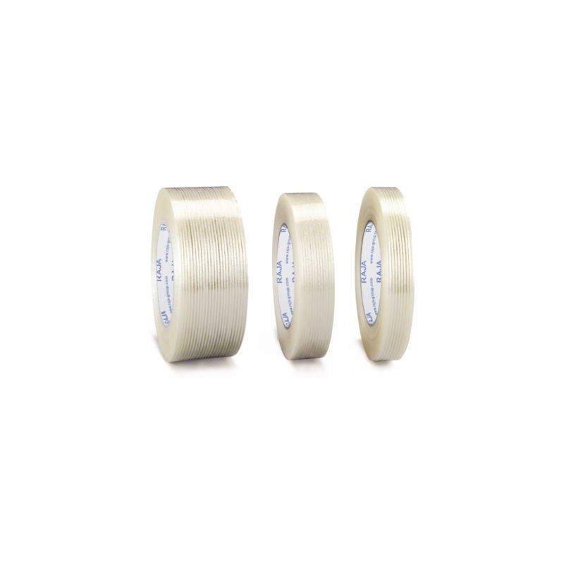 Ruban adhésif armé fil à fil, 110 microns RAJA 38 mm x 50 m - Lot de 24