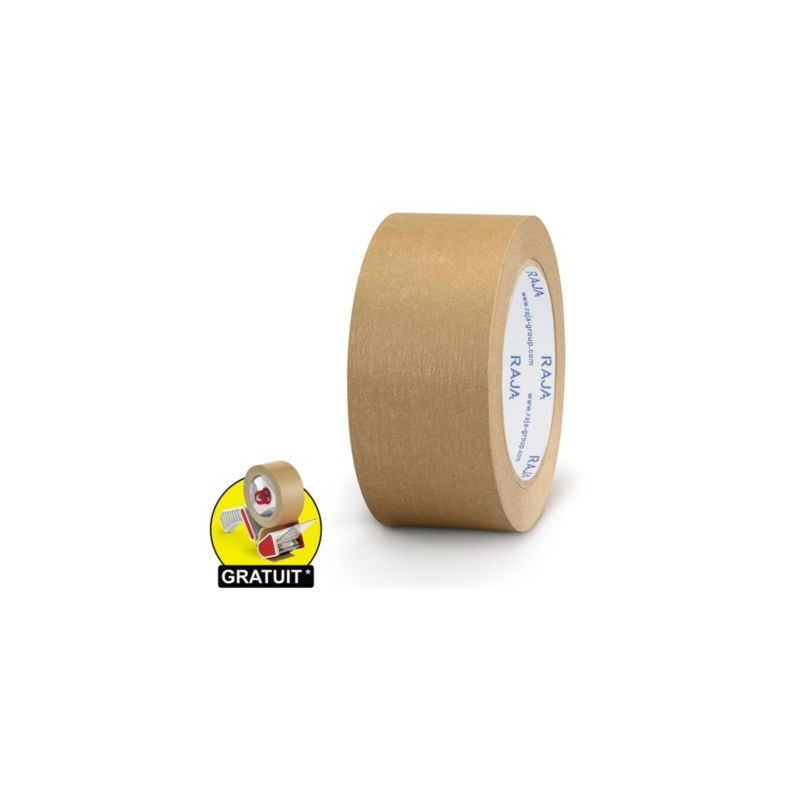 Ruban adhésif en papier kraft RAJA Résistant 70 g/m² 50 mm x 50 m - Lot de 36