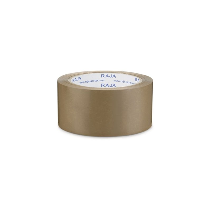 Ruban adhésif PVC havane RAJA Résistant, 32 microns 50 mm x 66 m - Lot de 36