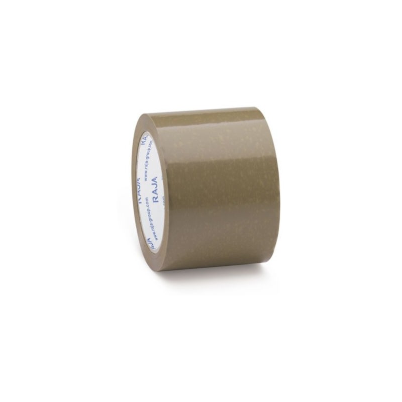 Ruban adhésif PVC havane RAJA Résistant, 32 microns 75 mm x 66 m - Lot de 24
