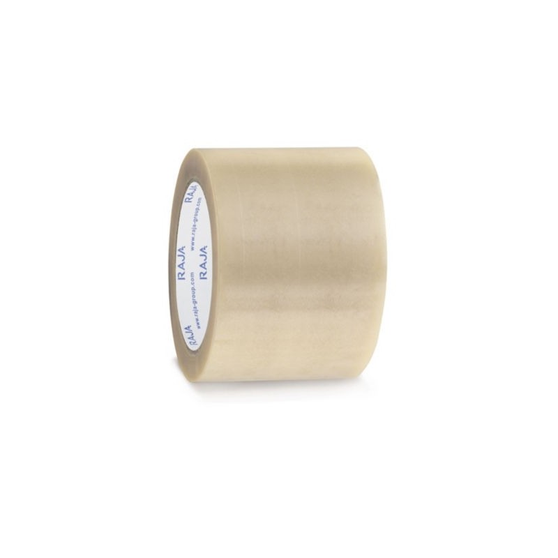 Ruban adhésif PVC transparent RAJA Résistant, 32 microns 75 mm x 66 m - Lot de 24