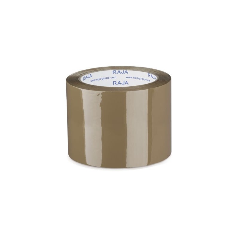 Ruban adhésif polypropylène silencieux havane RAJA Résistant, 35 microns 75 mm x 66 m - Lot de 24