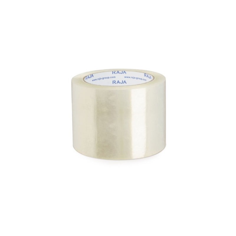 Ruban adhésif polypropylène silencieux transparent RAJA Résistant, 35 microns 75 mm x 66 m - Lot de 24
