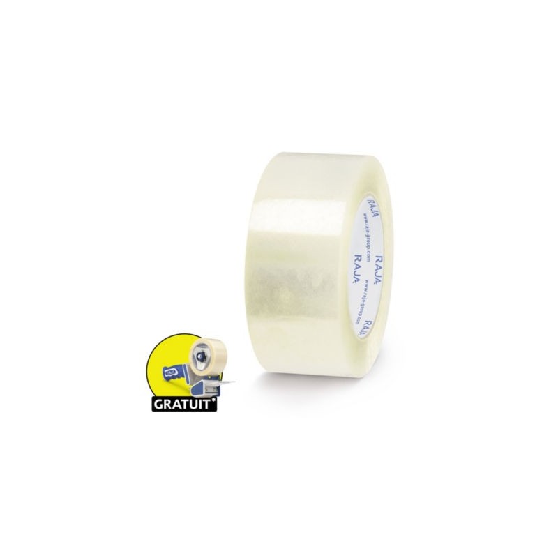Ruban adhésif polypropylène silencieux RAJA Résistant mat, 35 microns transparent 50 mm x 100 m - Lot de 36
