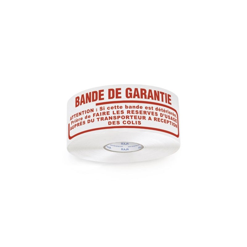 Ruban adhésif avec message Bande de garantie RAJA polypropylène grande longueur, 28 microns - Lot de 36