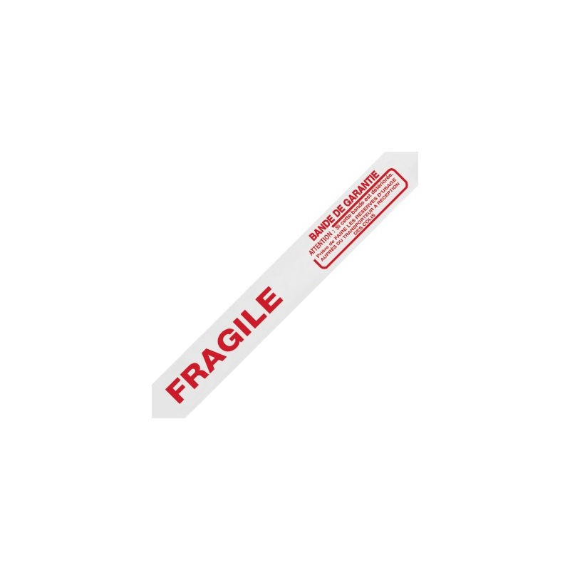 Ruban adhésif pour usage palette FRAGILE - BANDE DE GARANTIE RAJA 50 mm x 100 m - Lot de 6