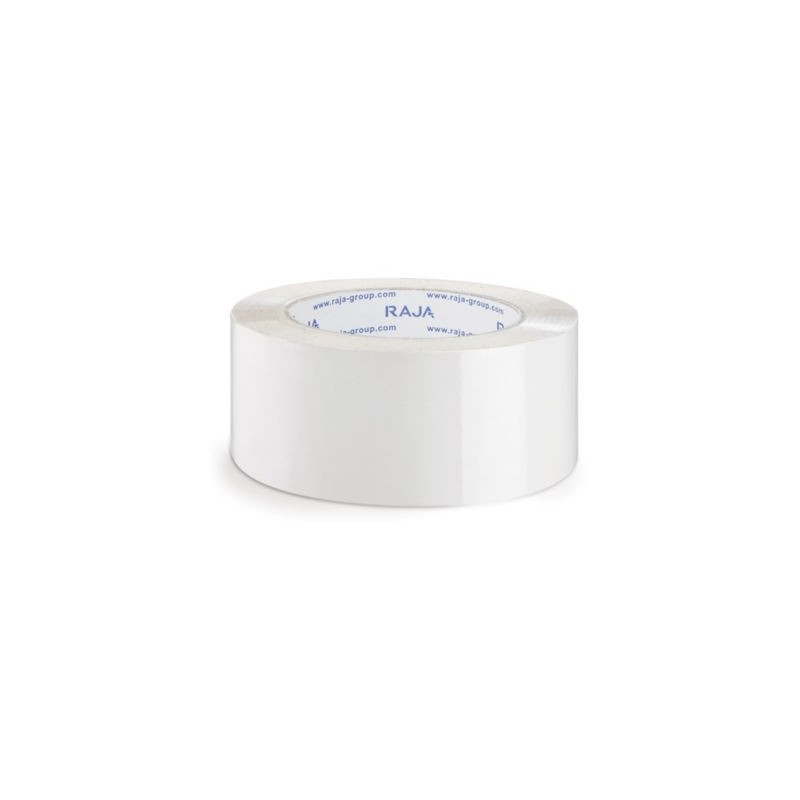 Ruban adhésif polypropylène blanc RAJA Résistant, 32 microns 50 mm x 100 m - Lot de 36