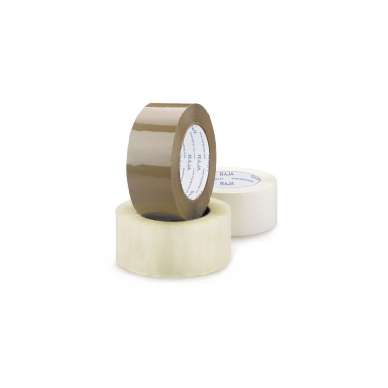 Ruban adhésif polypropylène silencieux transparent RAJA Standard, 28 microns 48 mm x 66 m - Lot de 36