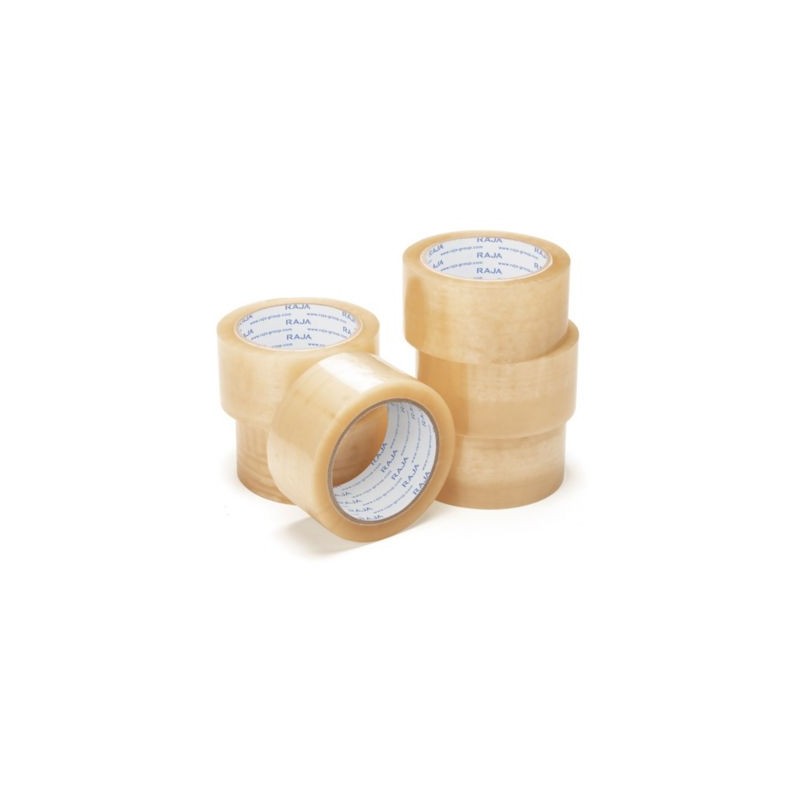 Ruban adhésif polypropylène transparent RAJA Standard, 28 microns 48 mm x 66 m - Lot de 6