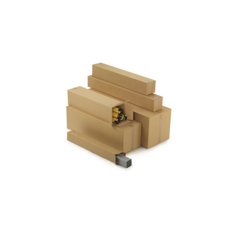 Caisse carton longue double cannelure longueur 60 à 150 cm RAJA 70x20x20 cm - Lot de 10