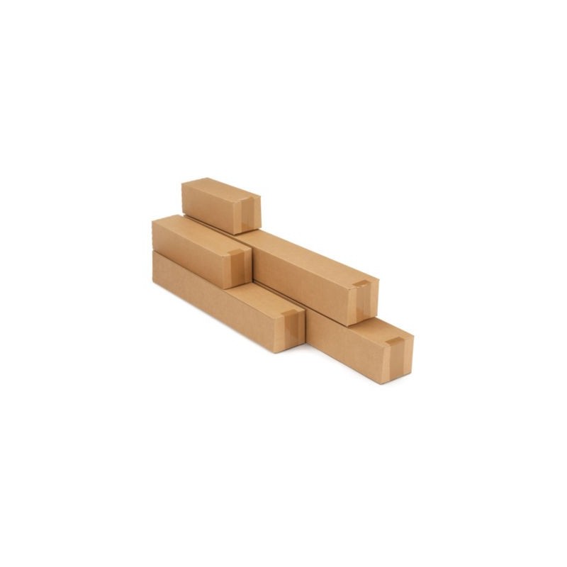Caisse carton longue simple cannelure à montage instantané longueur 43,5x10,5x10,5 cm - Lot de 20