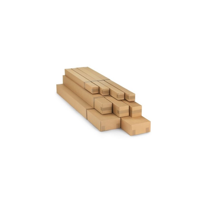 Caisse carton longue télescopique simple cannelure 100/170x10x10 cm - Lot de 15