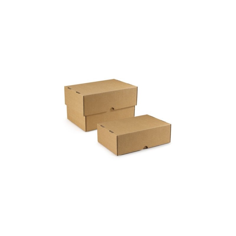 Caisse carton télescopique brune simple cannelure RAJA 33x25x5/9 cm - Lot de 25