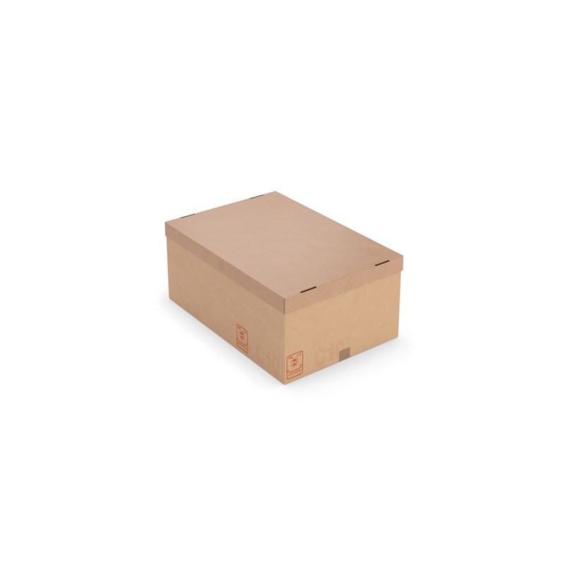 Caisse carton Galia C10 double cannelure avec couvercle renforcé 60x40x25 cm - Lot de 20