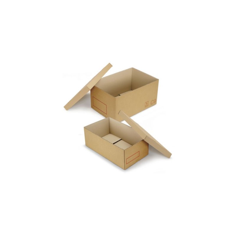 Caisse carton Galia C11 double cannelure avec couvercle renforcé 60x40x20 cm - Lot de 20