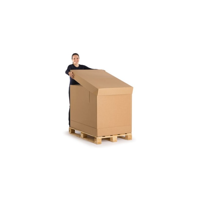 Container carton brun avec montage instantané 118x78x50 cm - Lot de 2