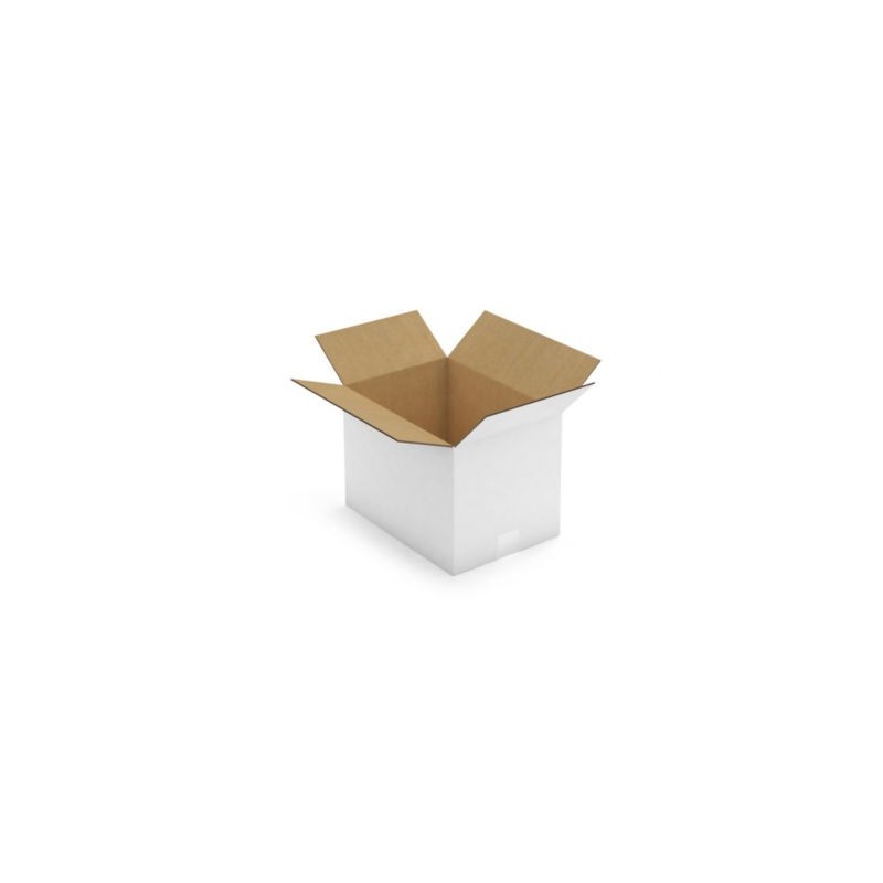 Caisse carton blanche double cannelure RAJA 35x25x25 cm - Lot de 15