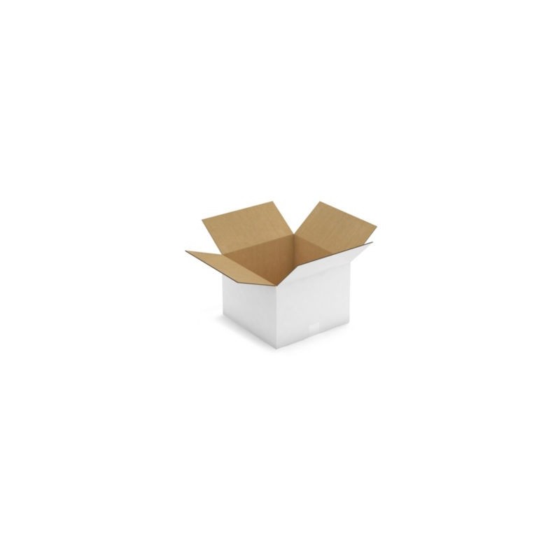 Caisse carton blanche double cannelure RAJA 35x35x25 cm - Lot de 15