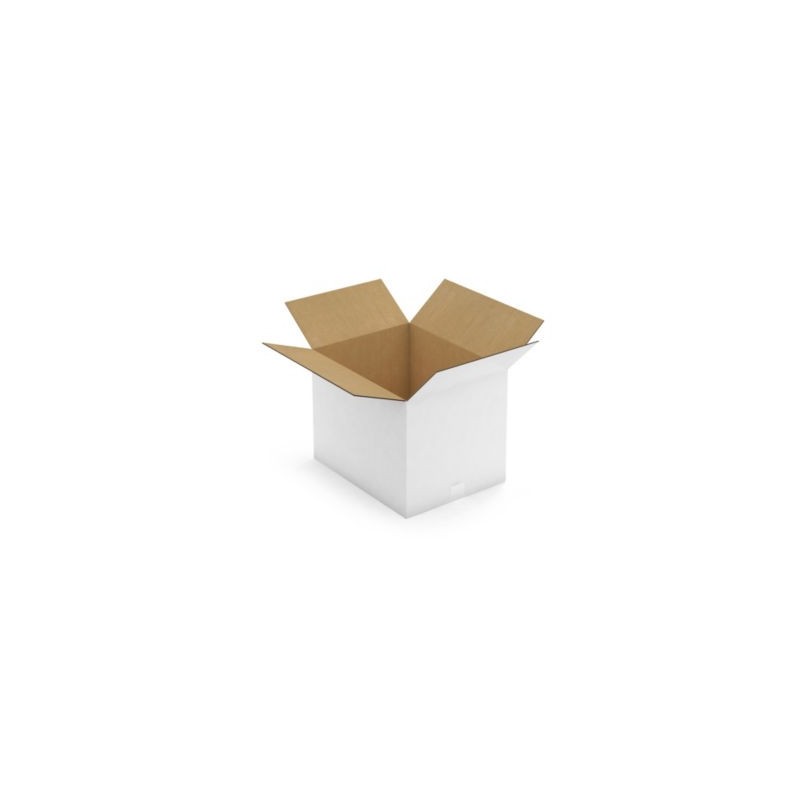 Caisse carton blanche pour plateaux repas 46x36x35 cm - Lot de 20