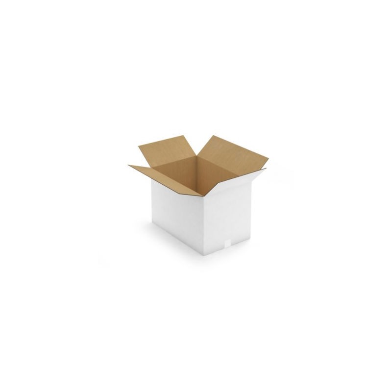 Caisse carton blanche double cannelure RAJA 58,5x38,5x40 cm - Lot de 10