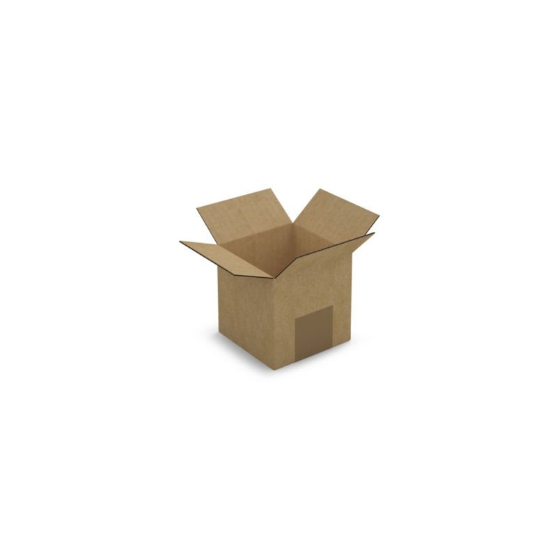Caisse carton brune simple cannelure RAJA 10x10x10 cm - Lot de 25