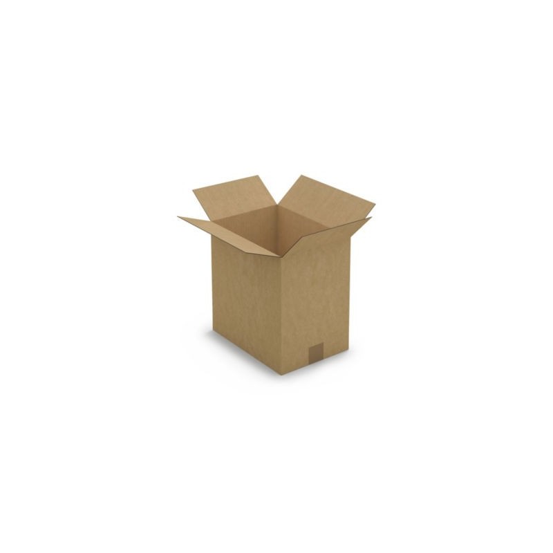 Caisse carton brune simple cannelure RAJA 31,5x22,5x32 cm - Lot de 25