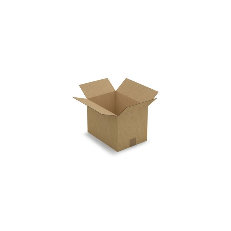 Caisse carton brune simple cannelure RAJA 31x22x22 cm - Lot de 25