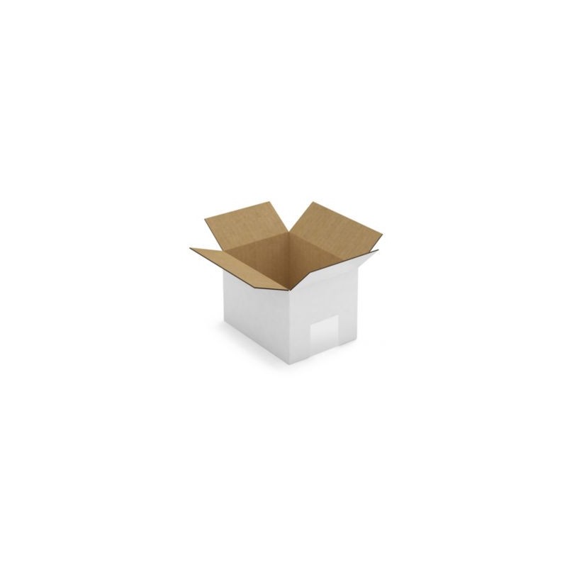 Caisse carton blanche simple cannelure RAJA 16x12x11 cm - Lot de 25