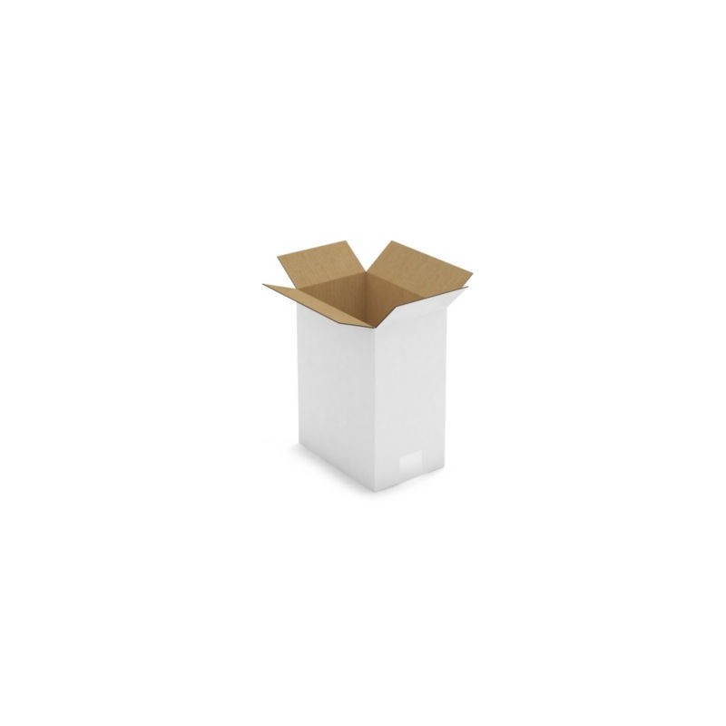 Caisse carton blanche simple cannelure RAJA 23x15,5x30 cm - Lot de 25