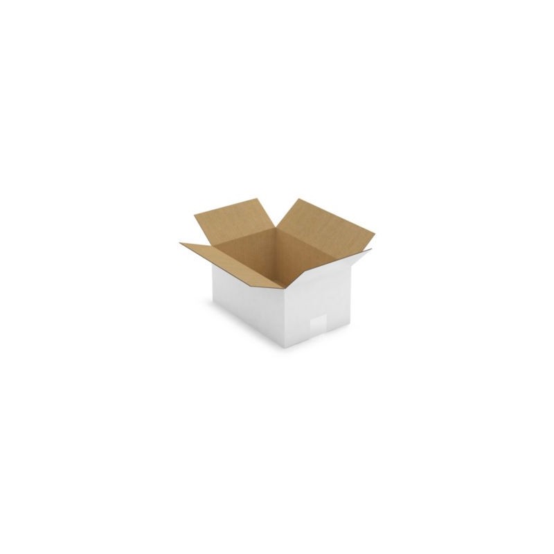Caisse carton blanche simple cannelure RAJA 30x20x15 cm - Lot de 25