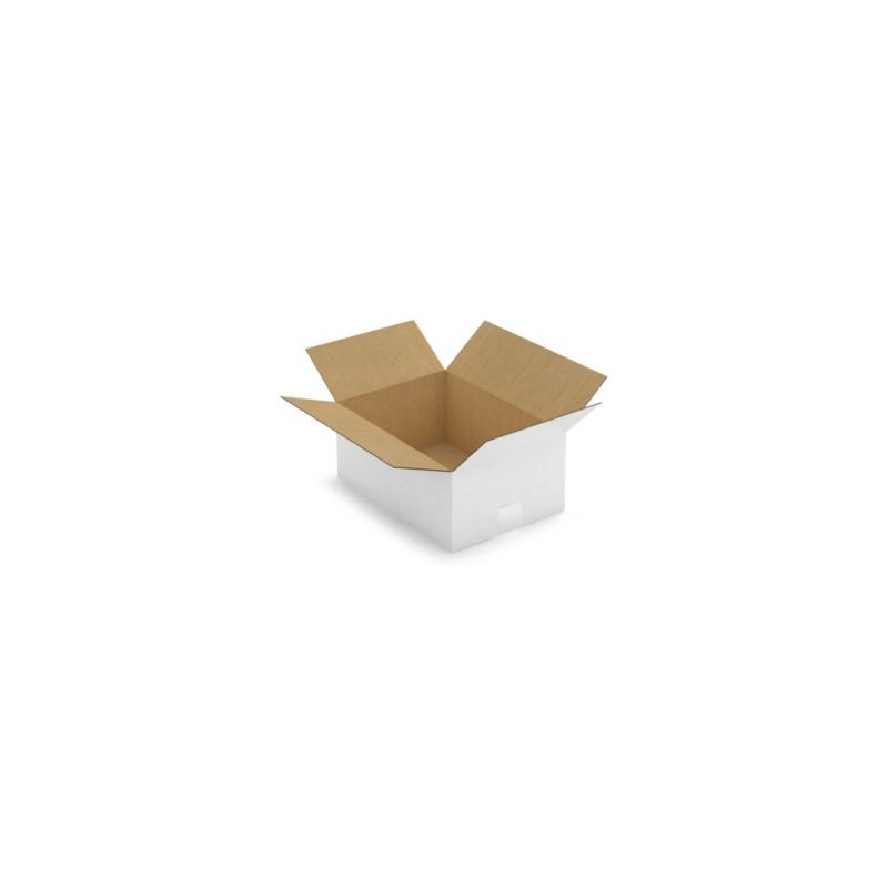 Caisse carton blanche simple cannelure RAJA 35x25x15 cm - Lot de 25
