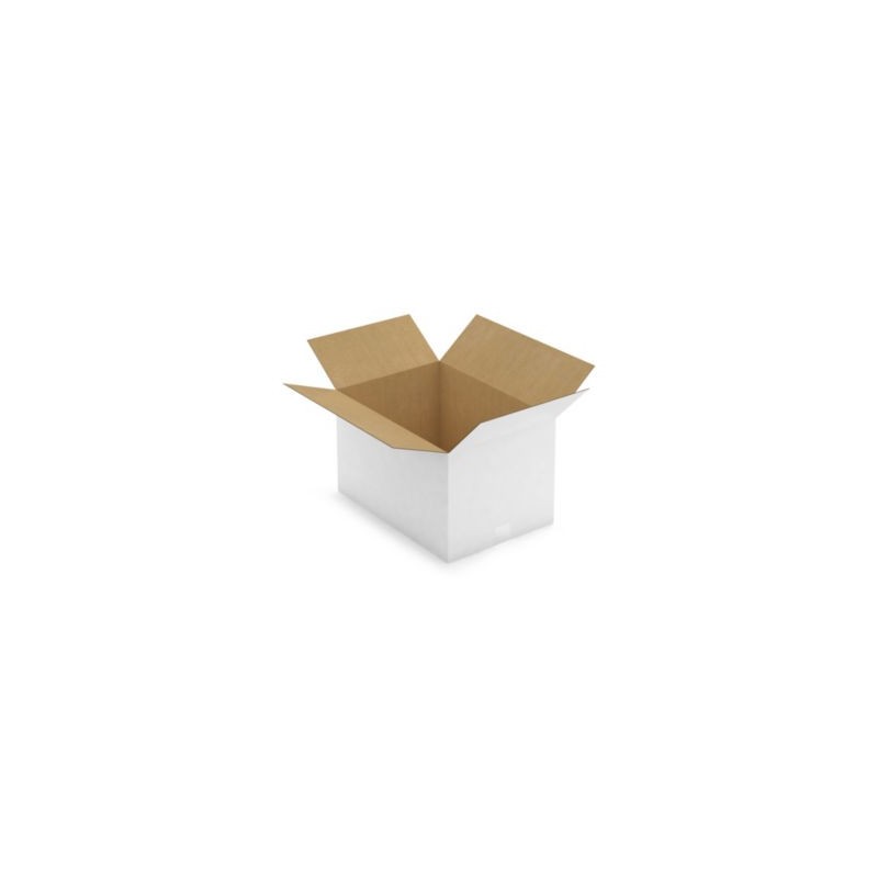 Caisse carton blanche simple cannelure RAJA 50x35x30 cm - Lot de 25
