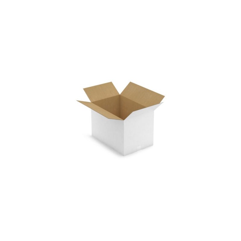 Caisse carton blanche simple cannelure RAJA 60x40x40 cm - Lot de 10