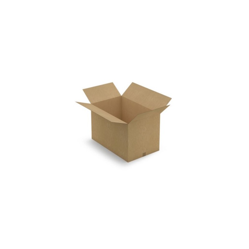 Caisse carton brune simple cannelure RAJA 80x50x50 cm - Lot de 15