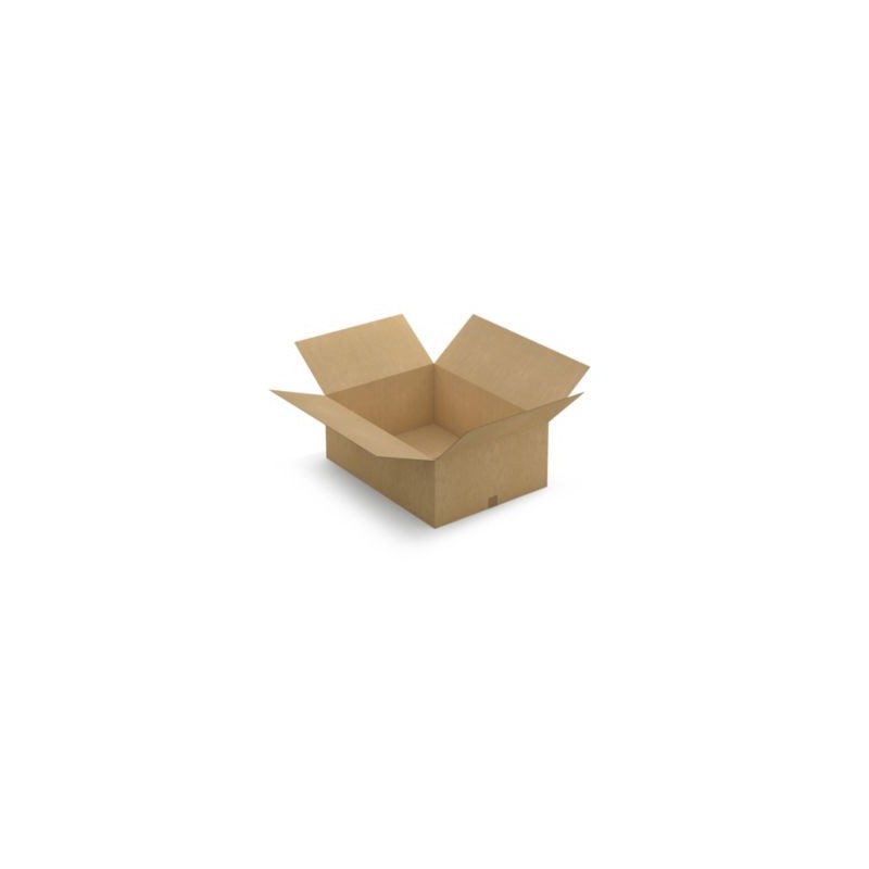 Caisse carton brune simple cannelure RAJA 80x60x30 cm - Lot de 15