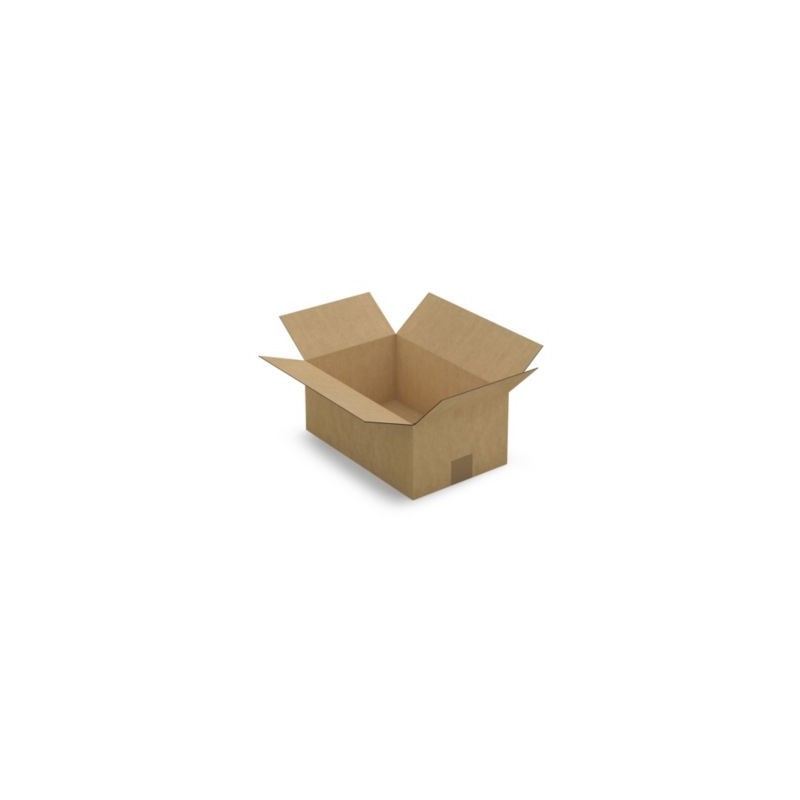 Caisse carton brune simple cannelure RAJA 34,5x22x14,5 cm - Lot de 25