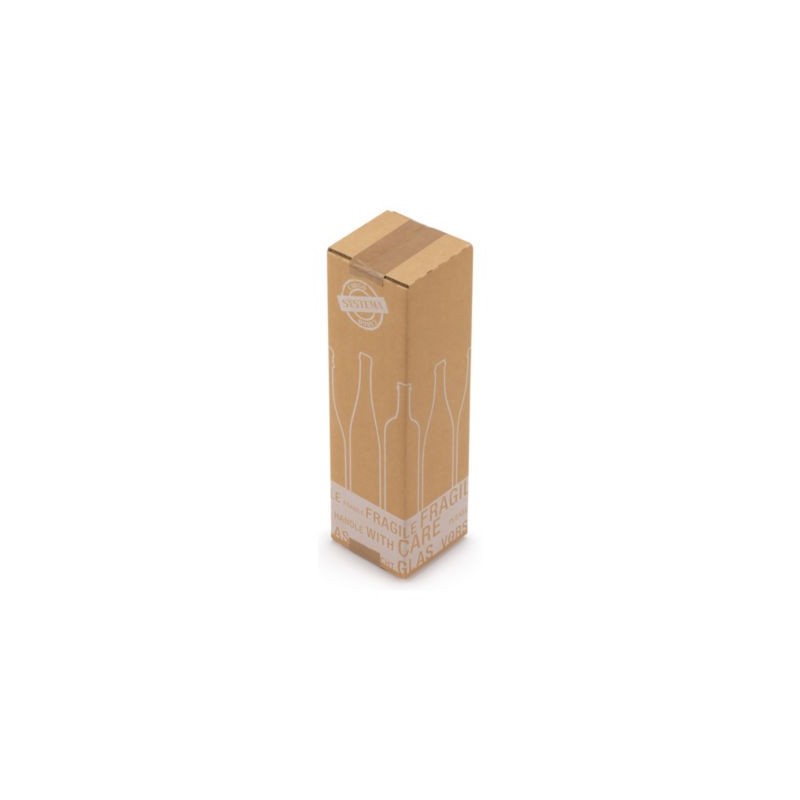 Caisse carton d'expédition pour bouteilles avec croisillons renforcés à montage manuel 1 bouteille - Lot de 20