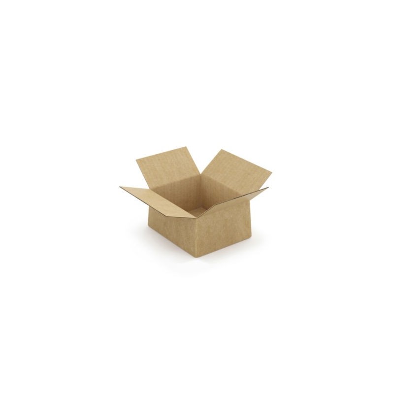 Caisse carton brune simple cannelure à montage instantané RAJA 16x13x8 cm - Lot de 20