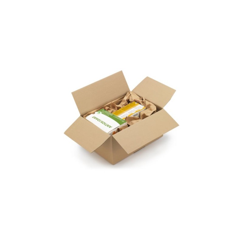 Caisse carton brune simple cannelure à montage instantané RAJA 20x15x15 cm - Lot de 20