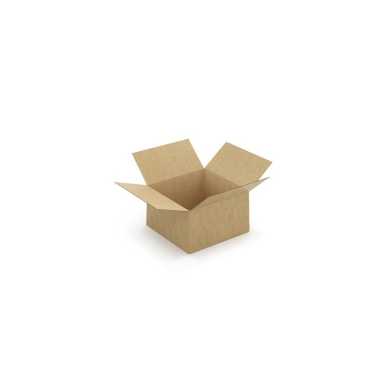 Caisse carton brune simple cannelure à montage instantané RAJA 25x25x15 cm - Lot de 20