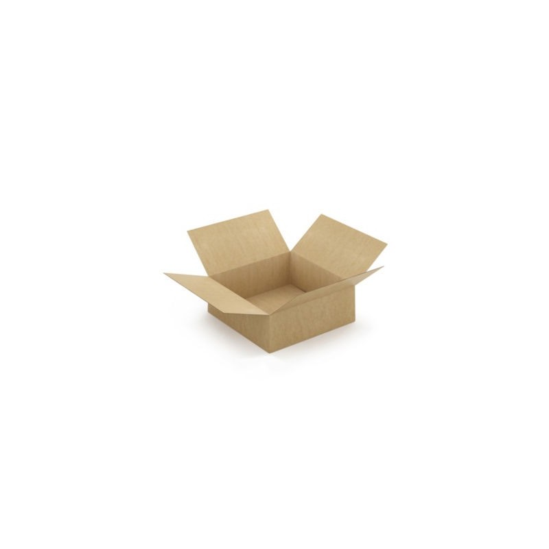 Caisse carton brune simple cannelure à montage instantané RAJA 40x40x15 cm - Lot de 20