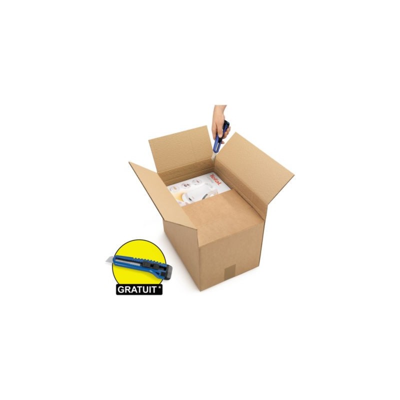 Caisse carton brune simple cannelure à hauteur variable 40x30x20/30 cm - Lot de 20