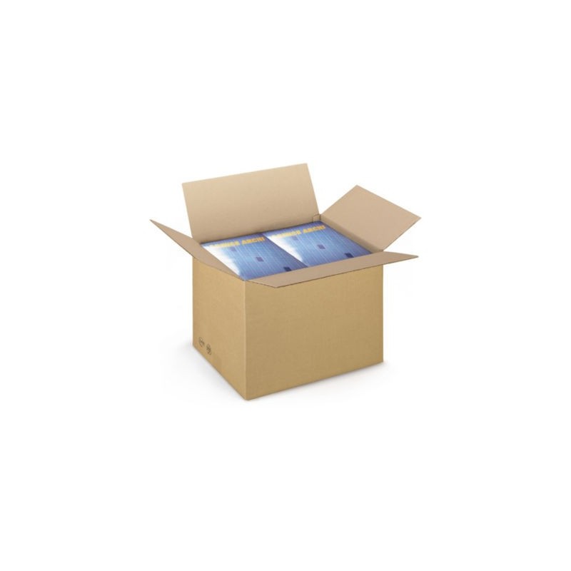 Caisse carton brune simple cannelure à hauteur variable 43x31x17,5/27,5 cm - Lot de 20